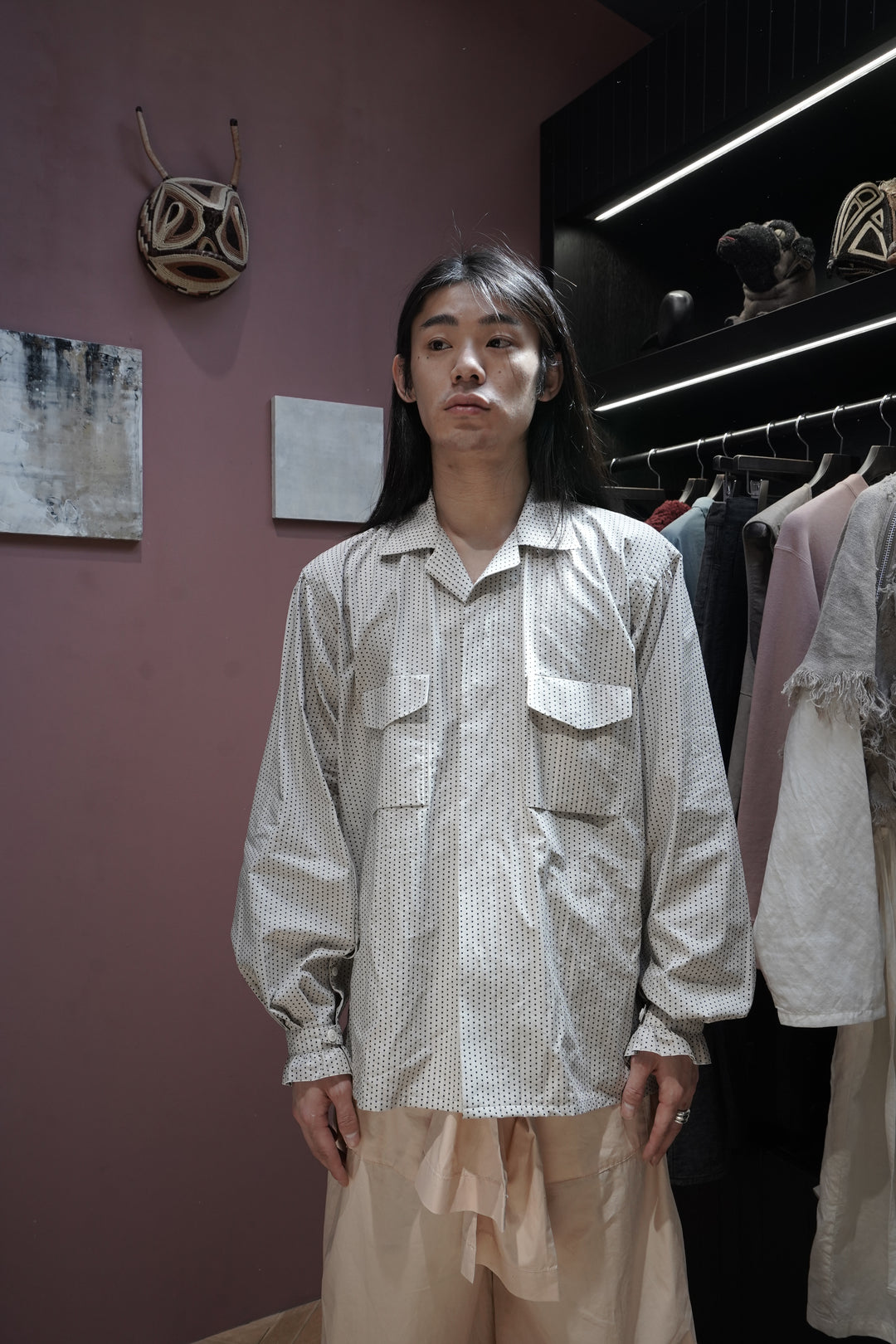 SARTO(サルト)25SSのOPEN COLLAR BLOUSE(O.WHITE/BLACK)(トップス)の