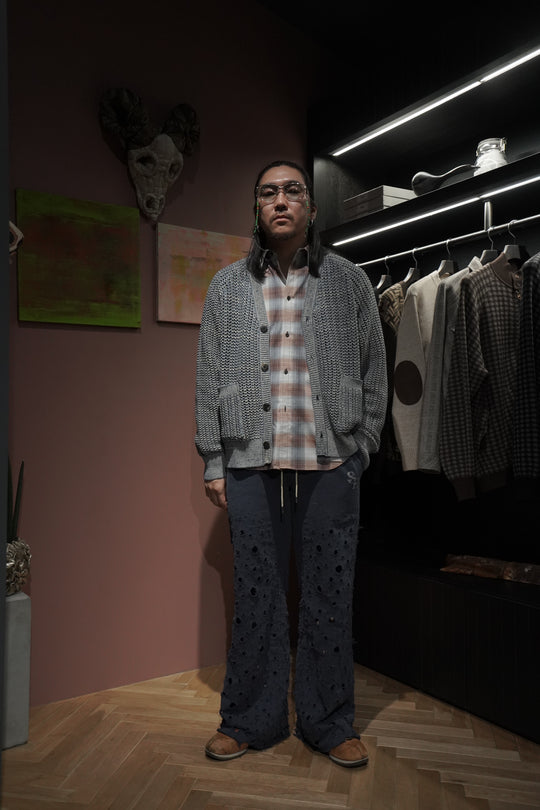 sugarhill カーディガン SUGARHILL(シュガーヒル)のCOTTON KNIT CARDIGAN NAVY BEIGEの