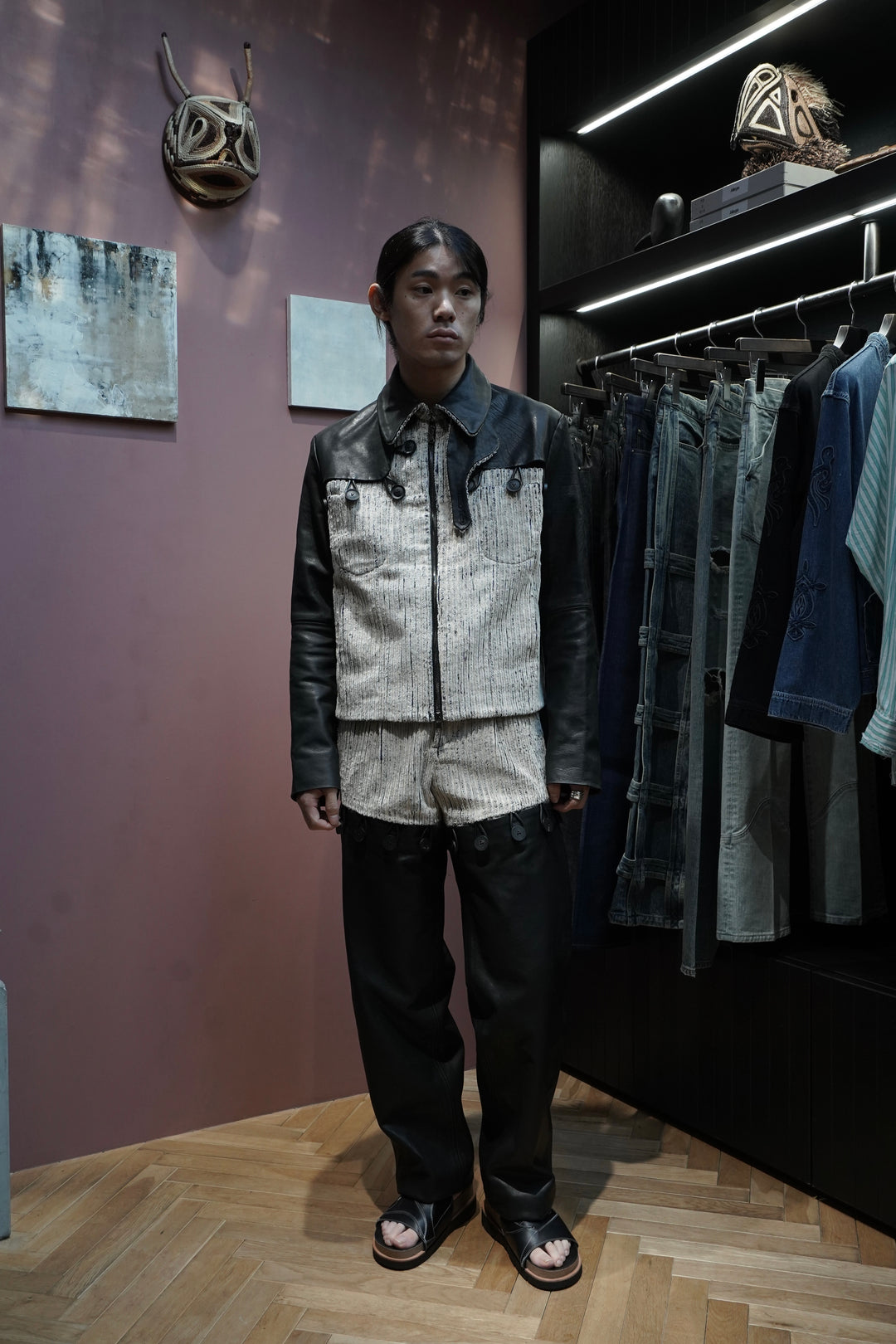 Nobuyuki Matsui(ノブユキマツイ)のButtoned patch leather jk(Navy