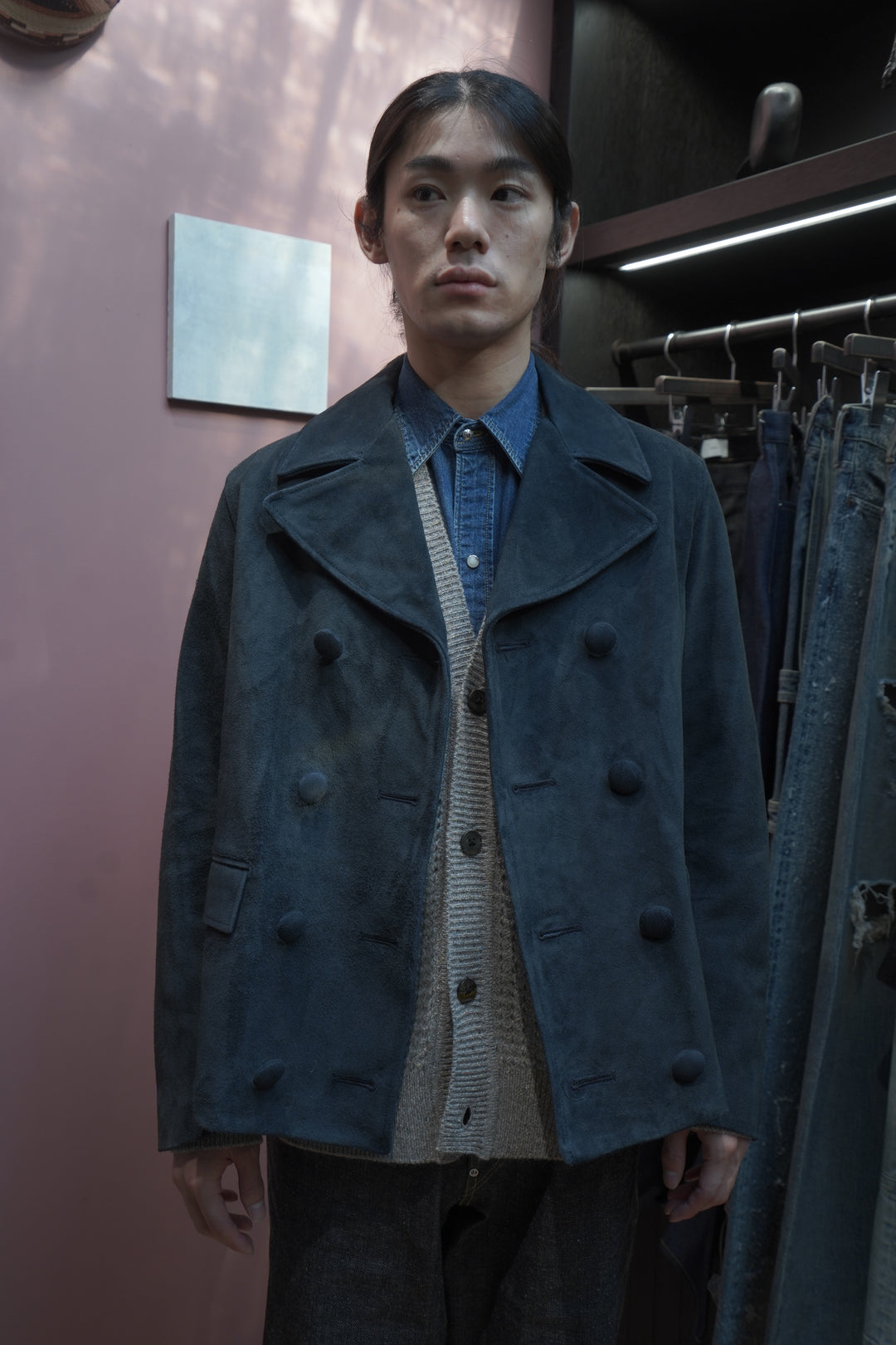 SUGARHILL(シュガーヒル)25AWのSUEDE LEATHER BLOUSON(DARK NAVY