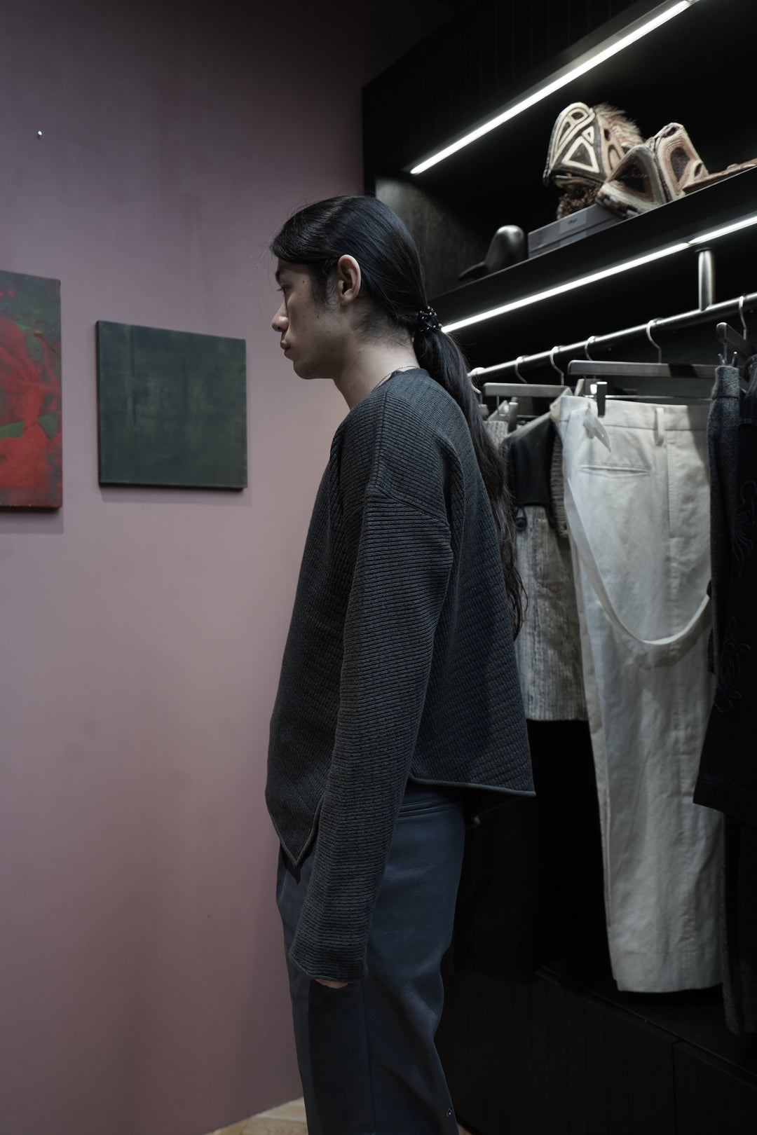 Omar Afridi(オマールアフリディ)25AWのSLANTED CREWNECK JUMPER(DK