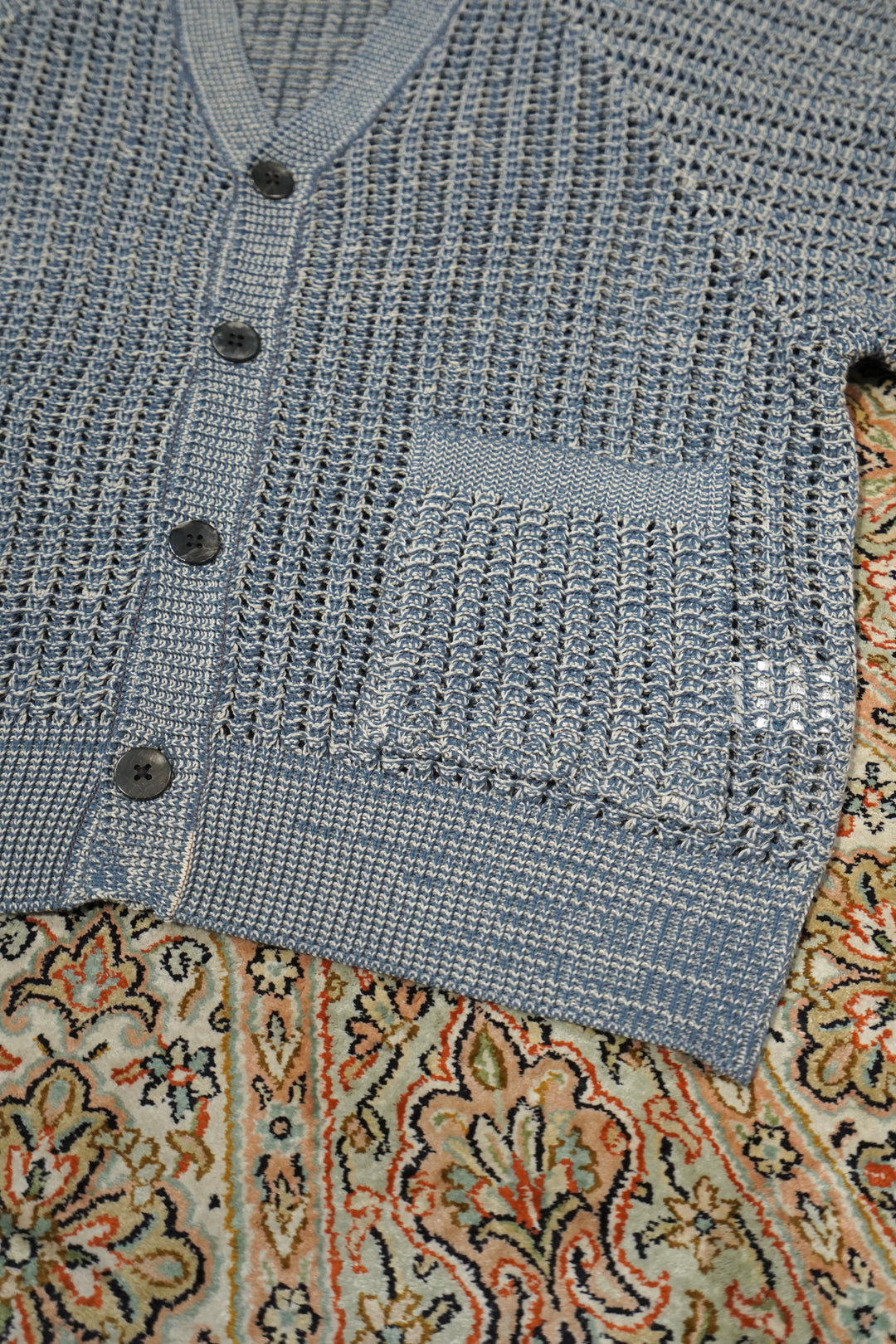 SUGARHILL(シュガーヒル)のCOTTON KNIT CARDIGAN(NAVY&BEIGE