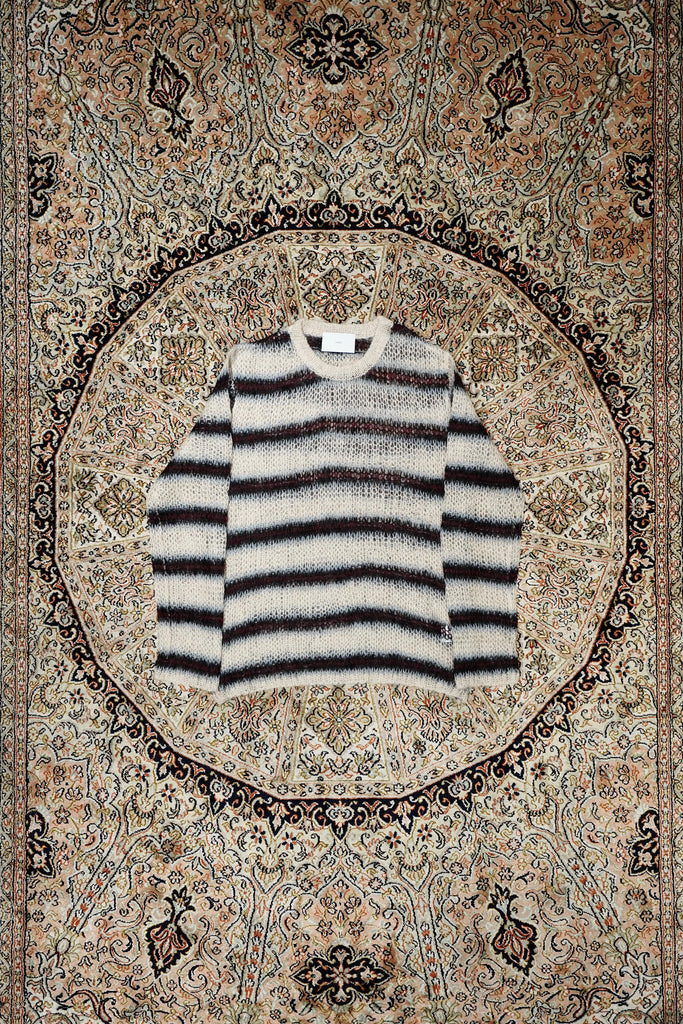 SUGARHILL(シュガーヒル)のMOHAIR STRIPE PULLOVER(WINE STRIPE