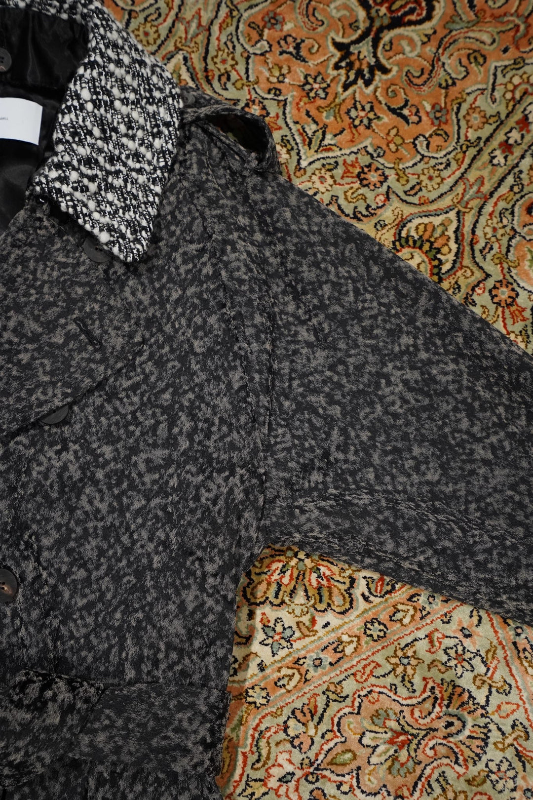 SUGARHILL(シュガーヒル)のURETHANE JACQUARD TRENCH COAT(BLACK&WHITE