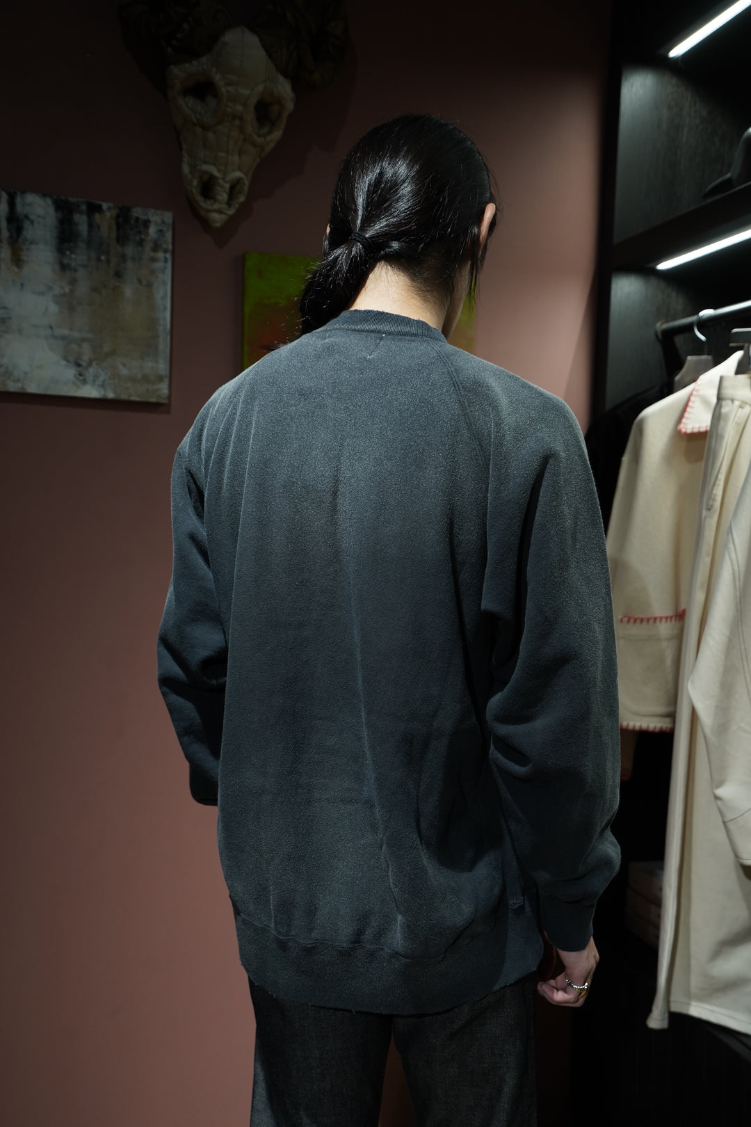 SUGARHILL(シュガーヒル)のAGED ZIP-UP SWEAT SHIRT(ASH BLACK
