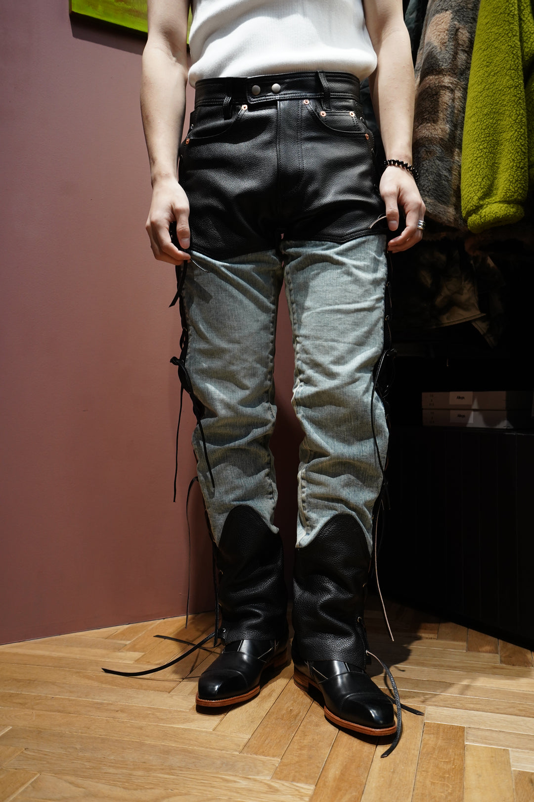 SUGARHILL(シュガーヒル) 2025SSのSTRATUM LEATHER PANTS (BLACK