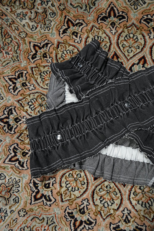 HOUGA(ホウガ)のjean frill belt(black)(ベスト)の通販
