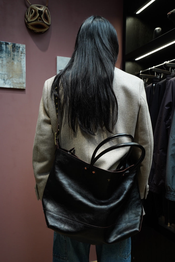 バッグ SUGARHILL LEATHER TOTE BAG SUGARHILL】LEATHER TOTE BAG(BLACK SHRINK)｜シュガーヒル