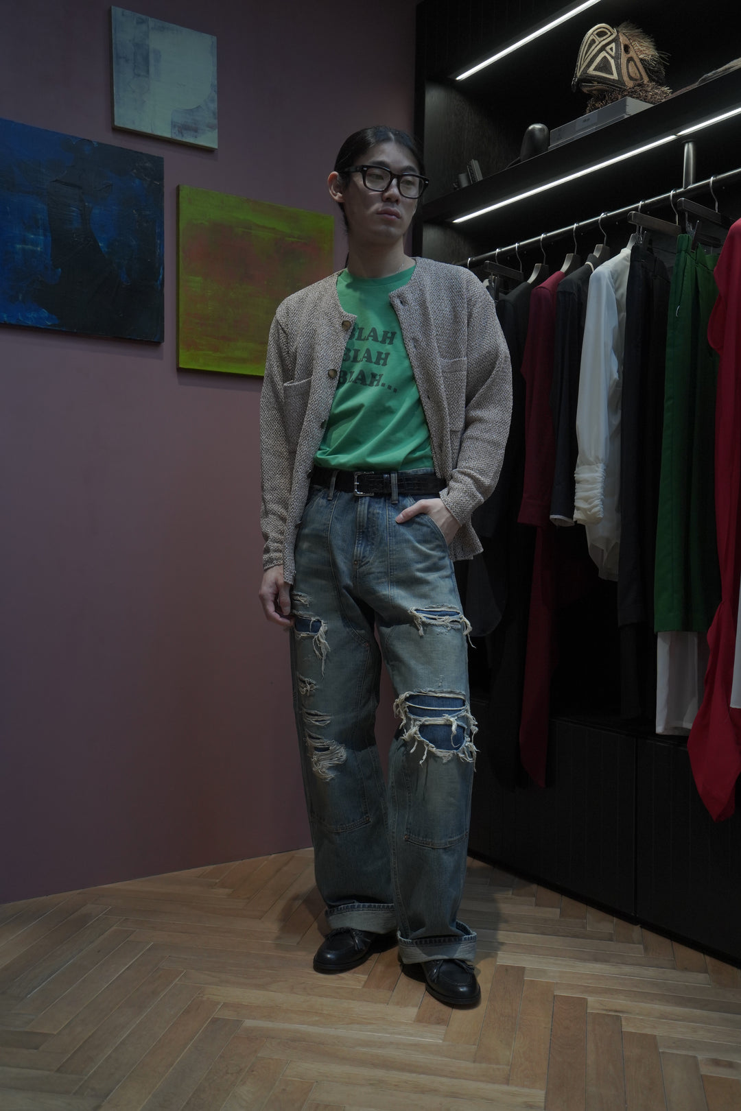 わ*う様 定価10万 SUGARHILL FADED PAINTER OVERA SUGARHILL(シュガーヒル)26SSのDISTRESSED MODERN DENIM PAINTER(FADED