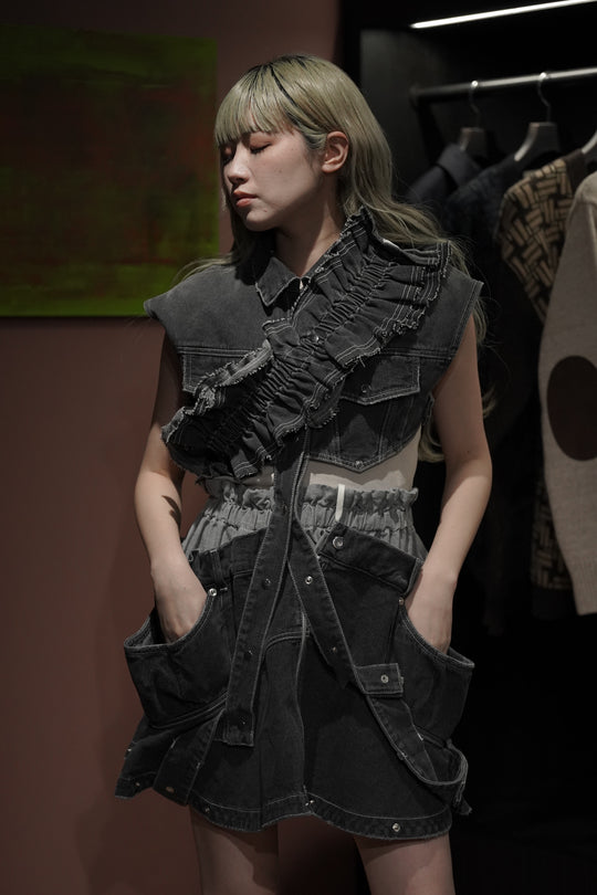 HOUGA ホウガ suzy frill belt フリルベルト ネイビー HOUGA / suzy frill belt | glitter ONLINE STORE
