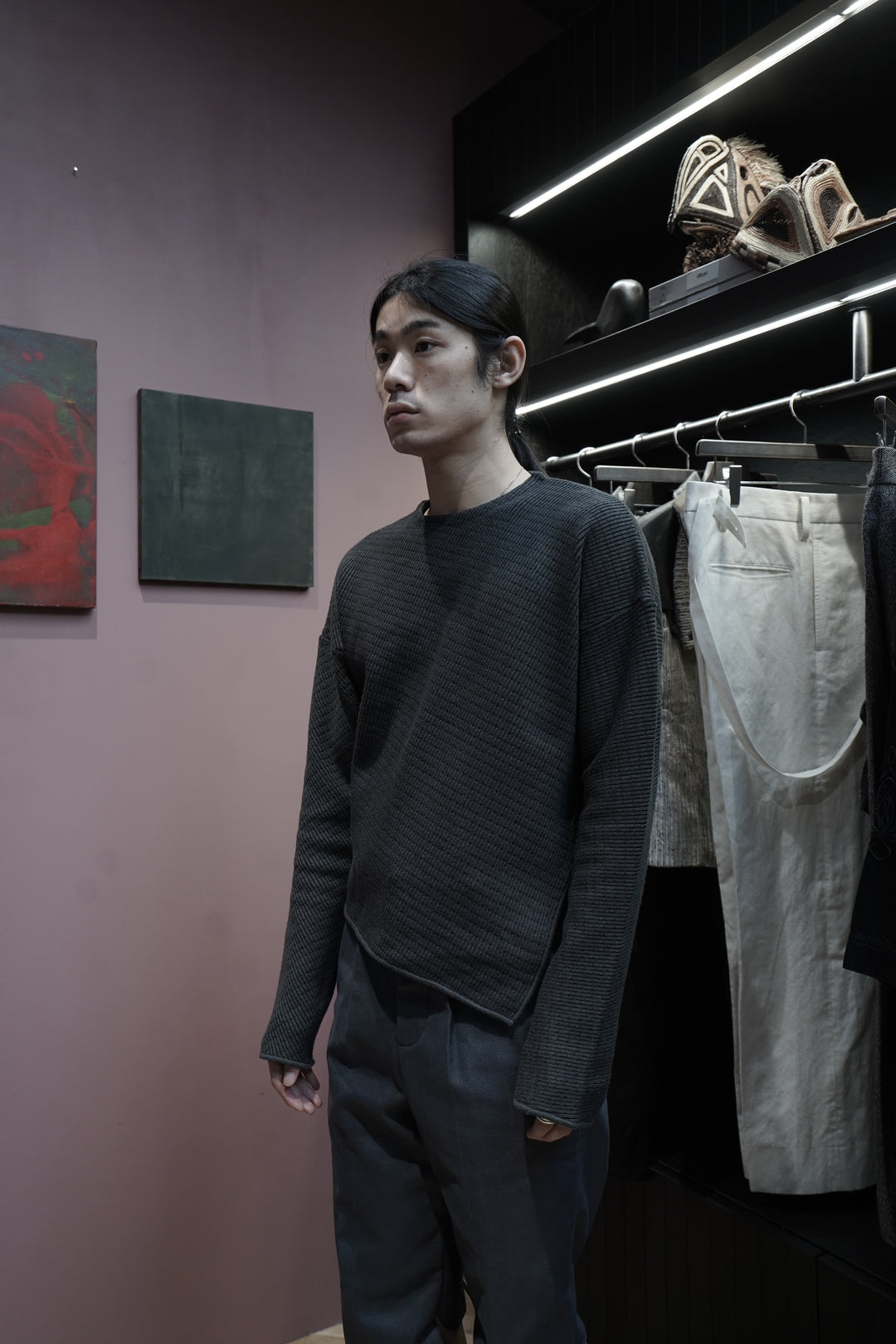 Omar Afridi(オマールアフリディ)25AWのSLANTED CREWNECK JUMPER(DK