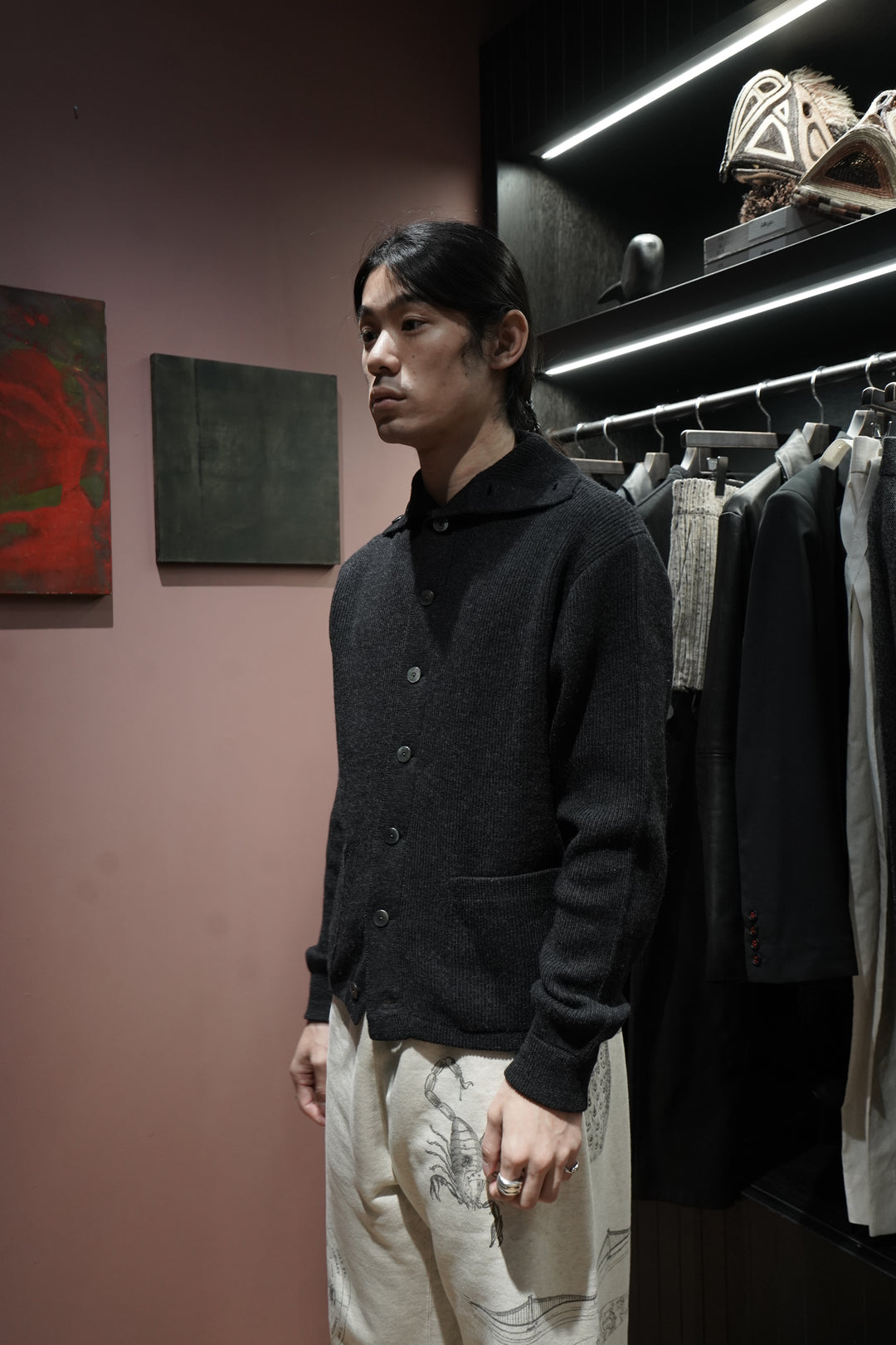 Taiga Takahashi(タイガタカハシ)のTURTLENECK CARDIGAN(CHARCOAL
