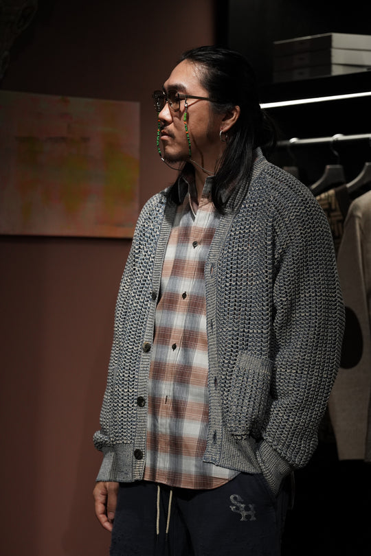 SUGARHILL(シュガーヒル)のCOTTON KNIT CARDIGAN(NAVY&BEIGE
