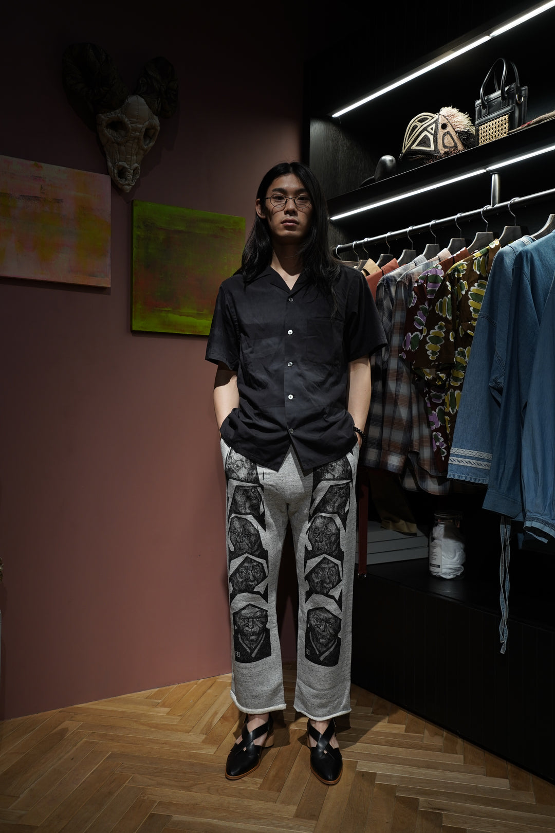 Taiga Takahashi(タイガタカハシ)のOPEN COLLAR SHIRT(KAMISOE PRONT