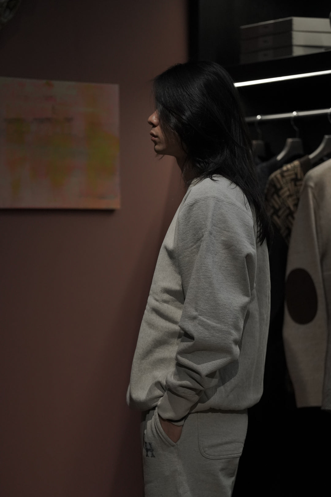 SUGARHILL(シュガーヒル)のLOGO PRINTED SWEATSHIRT(HEATHER GRAY