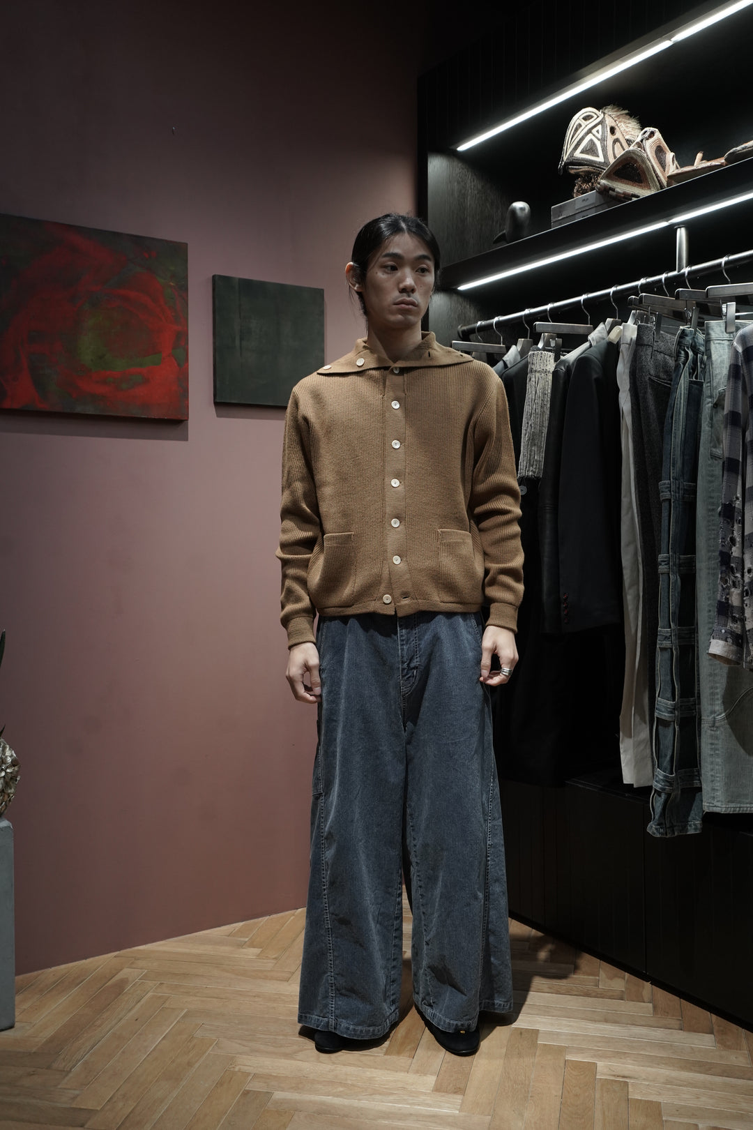 TAIGA TAKAHASHI (Taigatakahashi) DB Cardigan (IVORY) (Cardigan