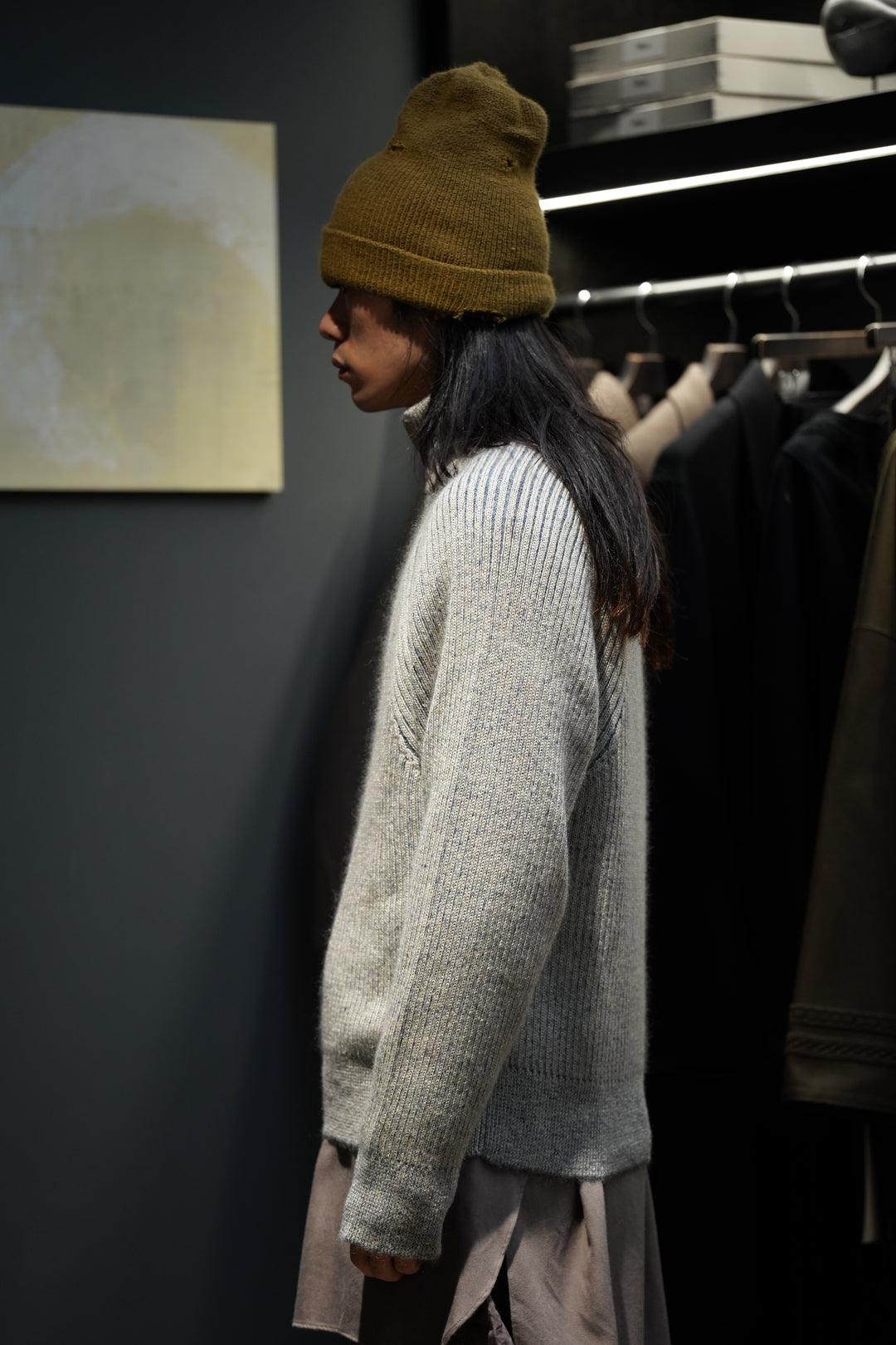 SUGARHILL(シュガーヒル)のDRIVERS KNIT SWEATER(IVORY&NAVY)(ニット