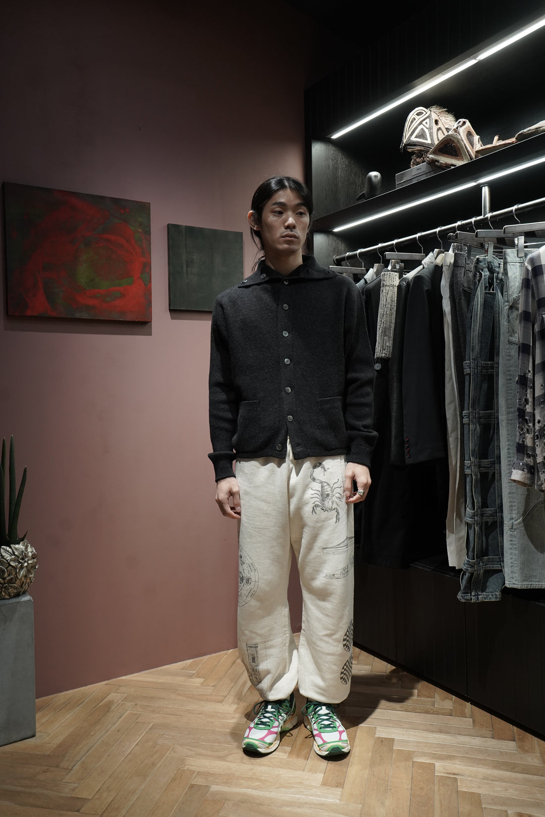 Taiga Takahashi 黒いニットカーディガン 42 即日発送 Taiga Takahashi