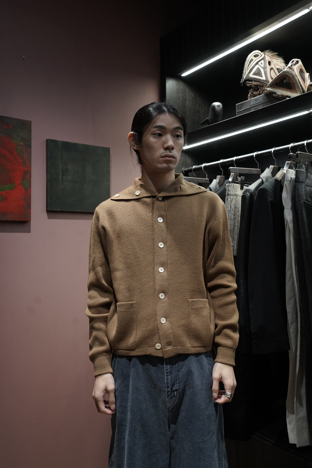 Taiga Takahashi(タイガタカハシ)のTURTLENECK CARDIGAN(CAMEL