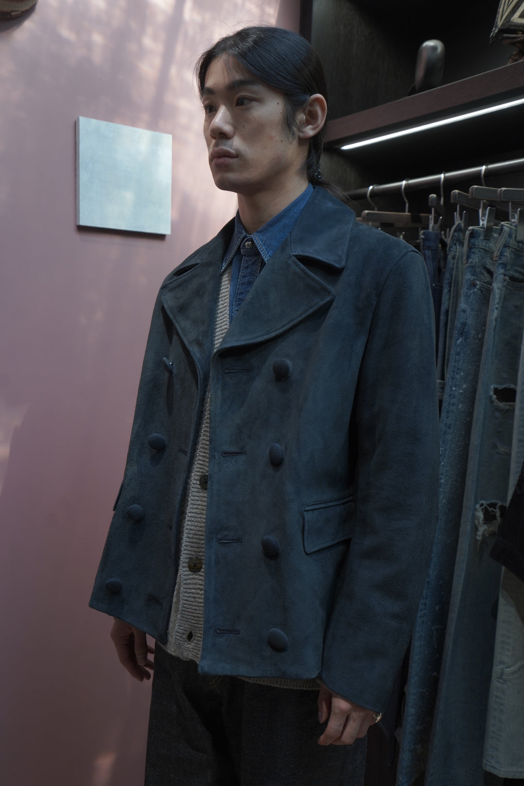 SUGARHILL(シュガーヒル)25AWのSUEDE LEATHER BLOUSON(DARK NAVY