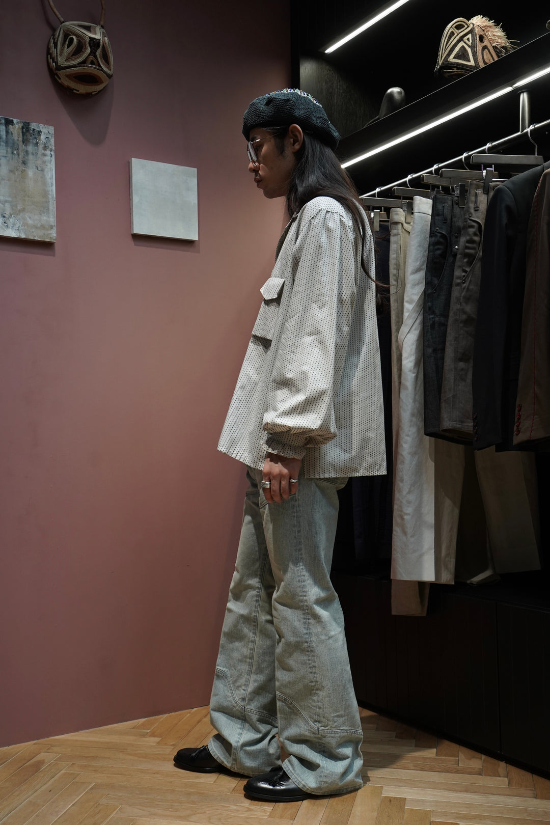 SARTO(サルト)25SSのOPEN COLLAR BLOUSE(O.WHITE/BLACK