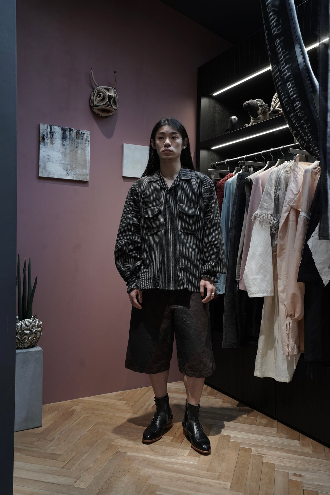 SARTO(サルト)25SSのOPEN COLLAR BLOUSE(BLACK/O.WHITE