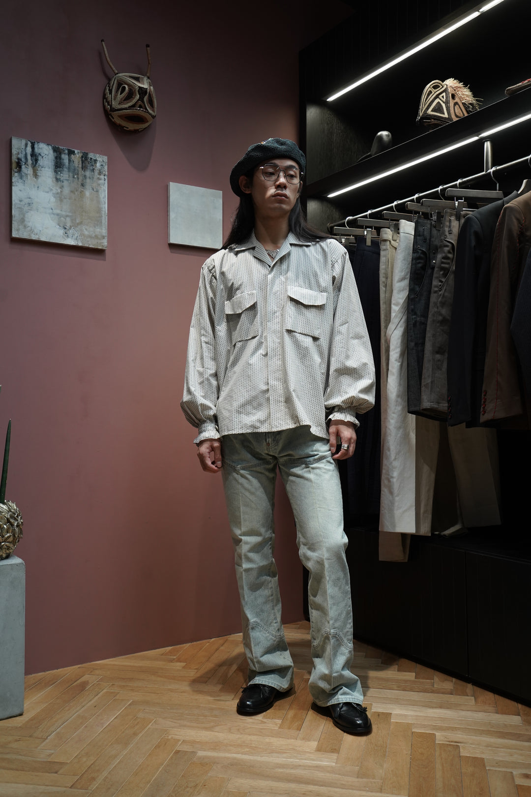 SARTO(サルト)25SSのOPEN COLLAR BLOUSE(O.WHITE/BLACK