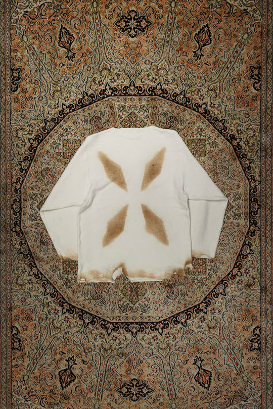 Fujimoto Burned Sweat Shirts with Wings・WHITE - tity