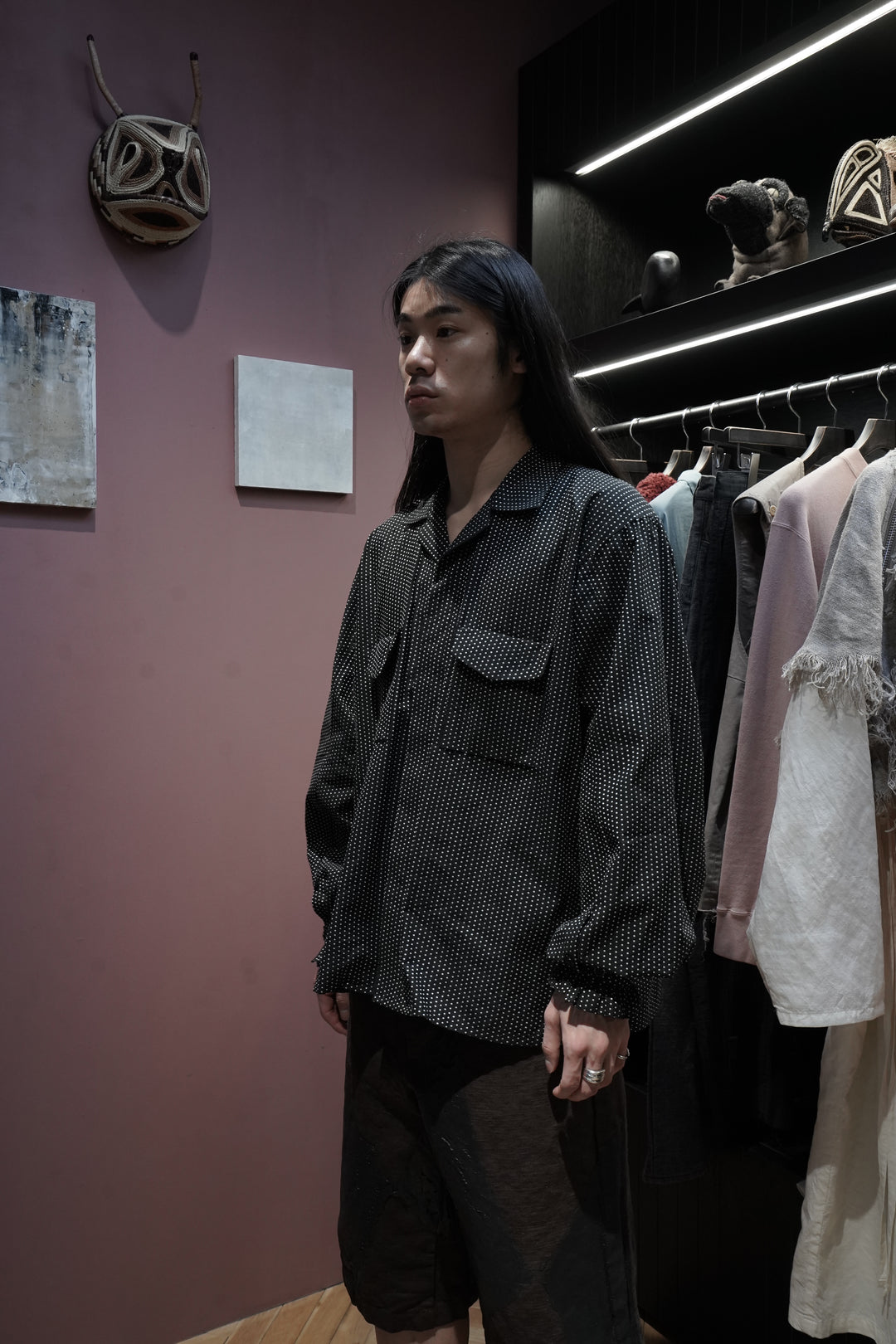 【SARTO】 \"OPEN COLLAR BLOUSE\" SARTO OPEN COLLAR BLOUSE BLACK/O.WHITE | CASANOVA&CO