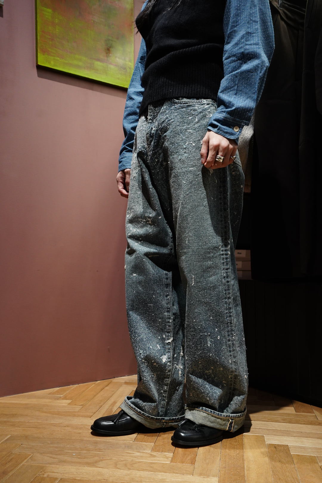 SUGARHILL(シュガーヒル)のMOLDED DENIM TROUSERS WIDE CUT(INDIGO