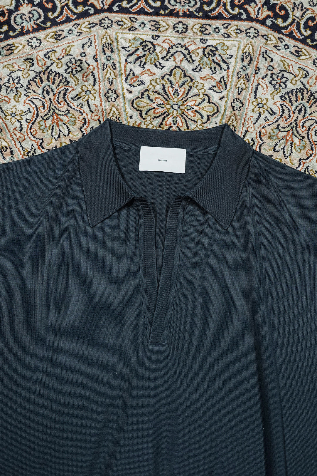 SUGARHILL(シュガーヒル)26SSのWOOL KNIT POLO(NAVY)(ニット)の通販
