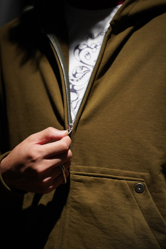 omar afridi オマールアフリディ　ジップフーディー　パーカー　46 OMAR AFRIDI / SHABBY FULL ZIPPED HOODIE | LIVING
