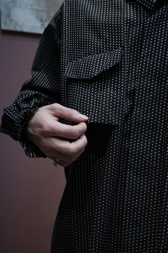 【SARTO】 \"OPEN COLLAR BLOUSE\" SARTO OPEN COLLAR BLOUSE BLACK/O.WHITE | CASANOVA&CO