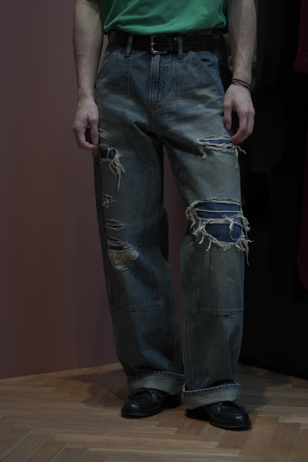 わ*う様 定価10万 SUGARHILL FADED PAINTER OVERA SUGARHILL(シュガーヒル)26SSのDISTRESSED MODERN DENIM PAINTER(FADED