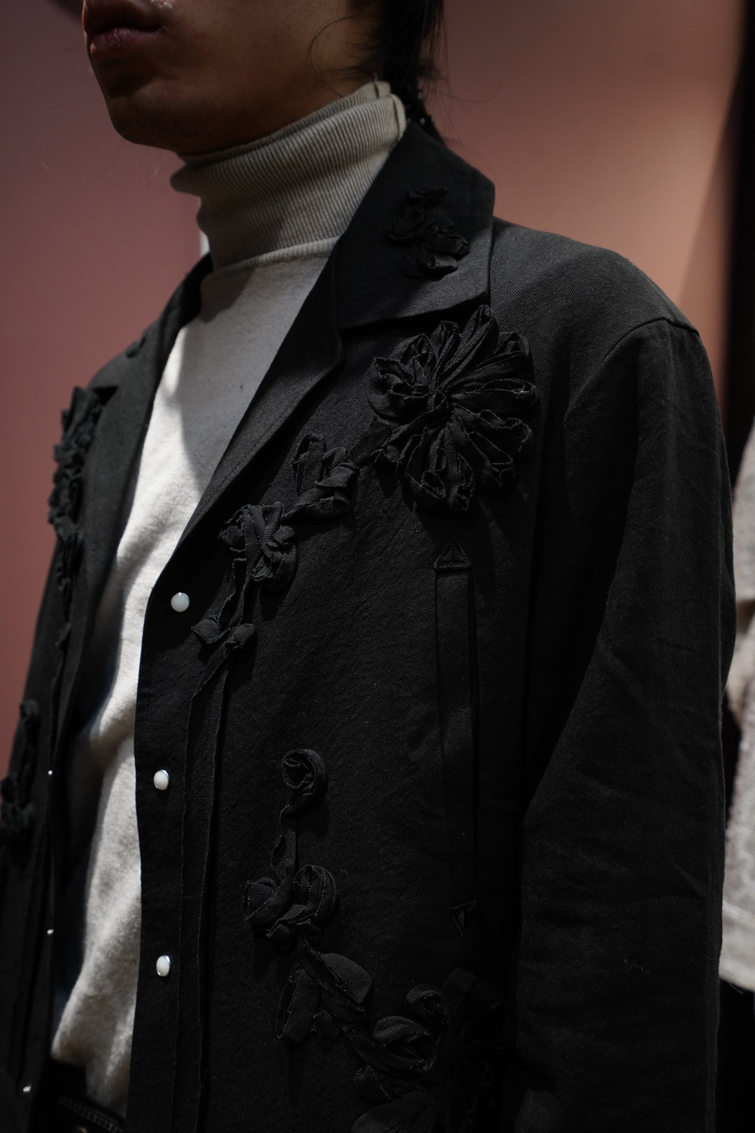 SASQUATCHfabrix 刺繍入り黒ジャケット Sasquatchfabrix.（サスクワァッチファブリックス）2025SSのWESTERN