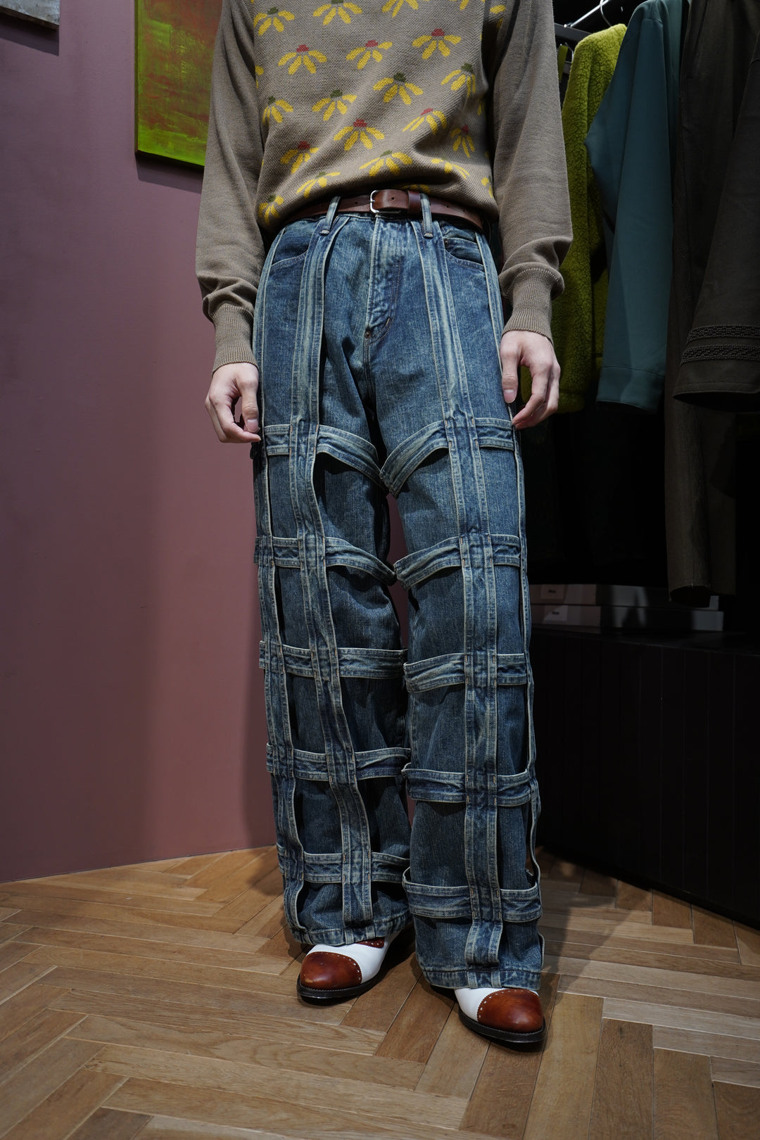 SUGARHILL(シュガーヒル)のCAGED DENIM PANTS(INDIGO)(デニム)の