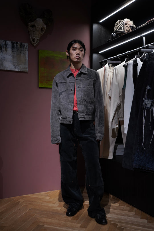 SUGARHILL(シュガーヒル)のCOURDUROY PAINTER TROUSERS(BLACK)(パンツ