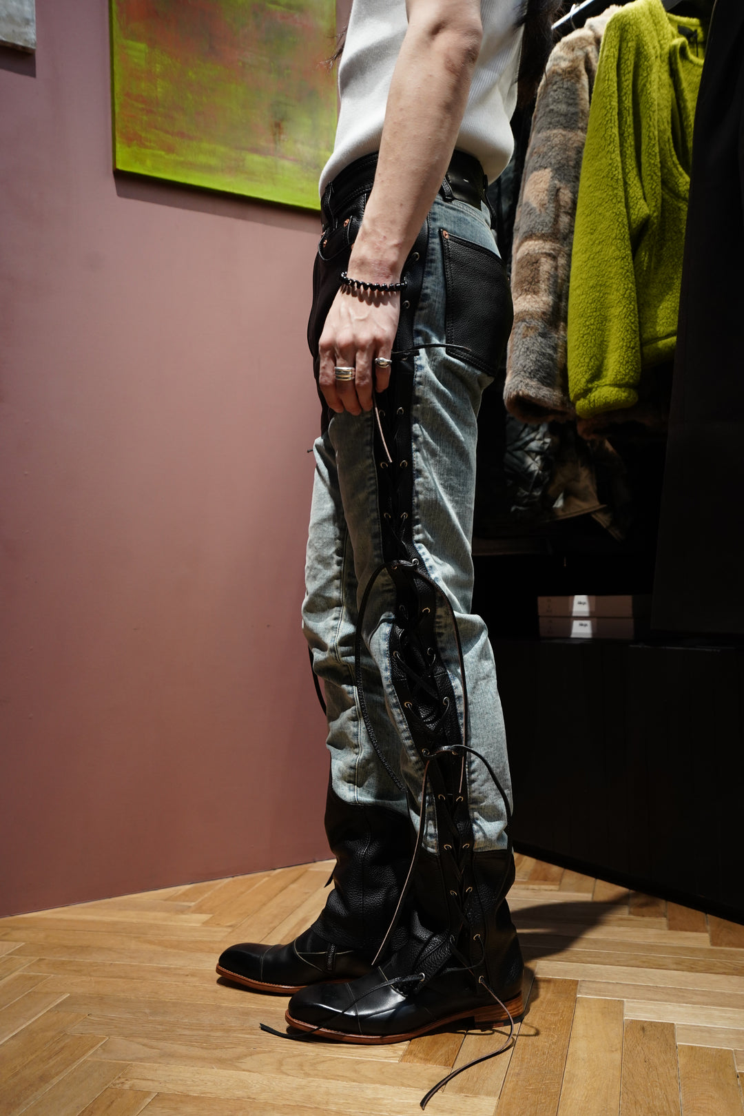 SUGARHILL(シュガーヒル) 2025SSのSTRATUM LEATHER PANTS (BLACK