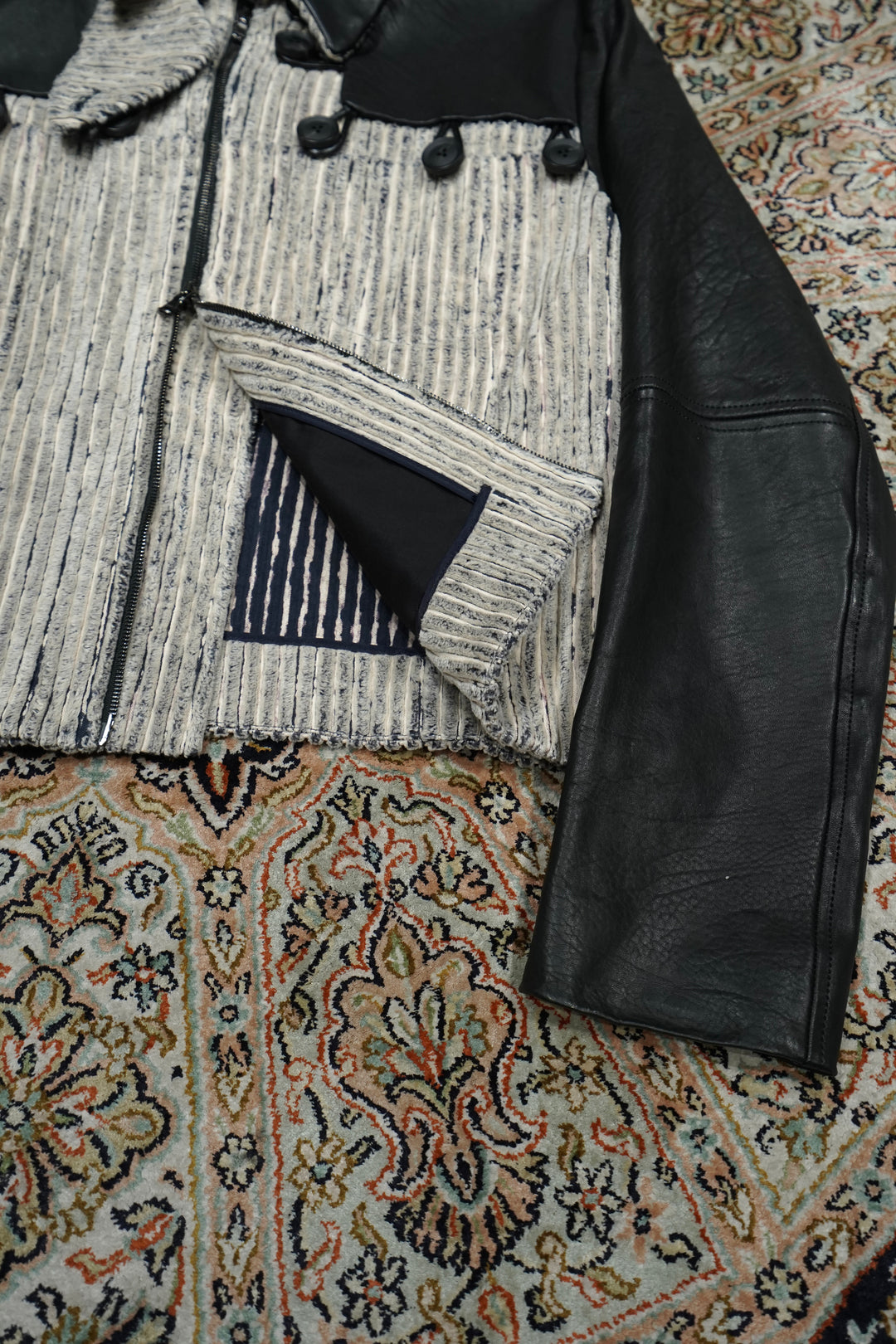 Nobuyuki matsui レザージャケット BUTTONED PATCH LEATHER JK （NAVY） – UNEVEN HUB STORE｜想像
