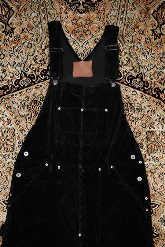 SUGARHILL(シュガーヒル)のCOURDUROY OVERALLS(BLACK)(オーバーオール