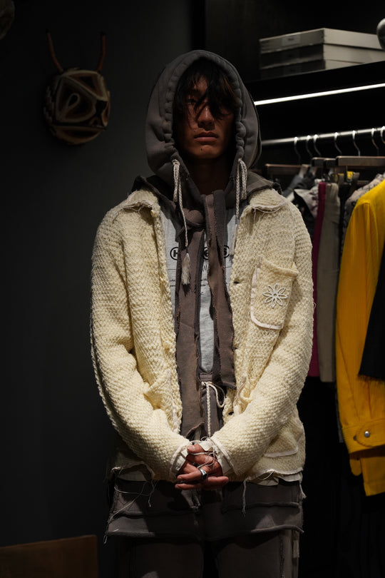 FUJIMOTO's BROKEN HOODIE AND MINI BAG (Brown) (Tops) mail