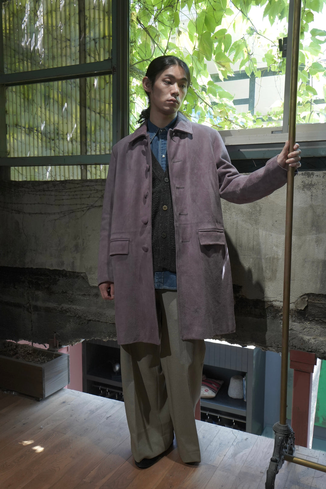 SUGARHILL(シュガーヒル)25AWのSUEDE LEATHER COAT(PURPLE)(コート)の