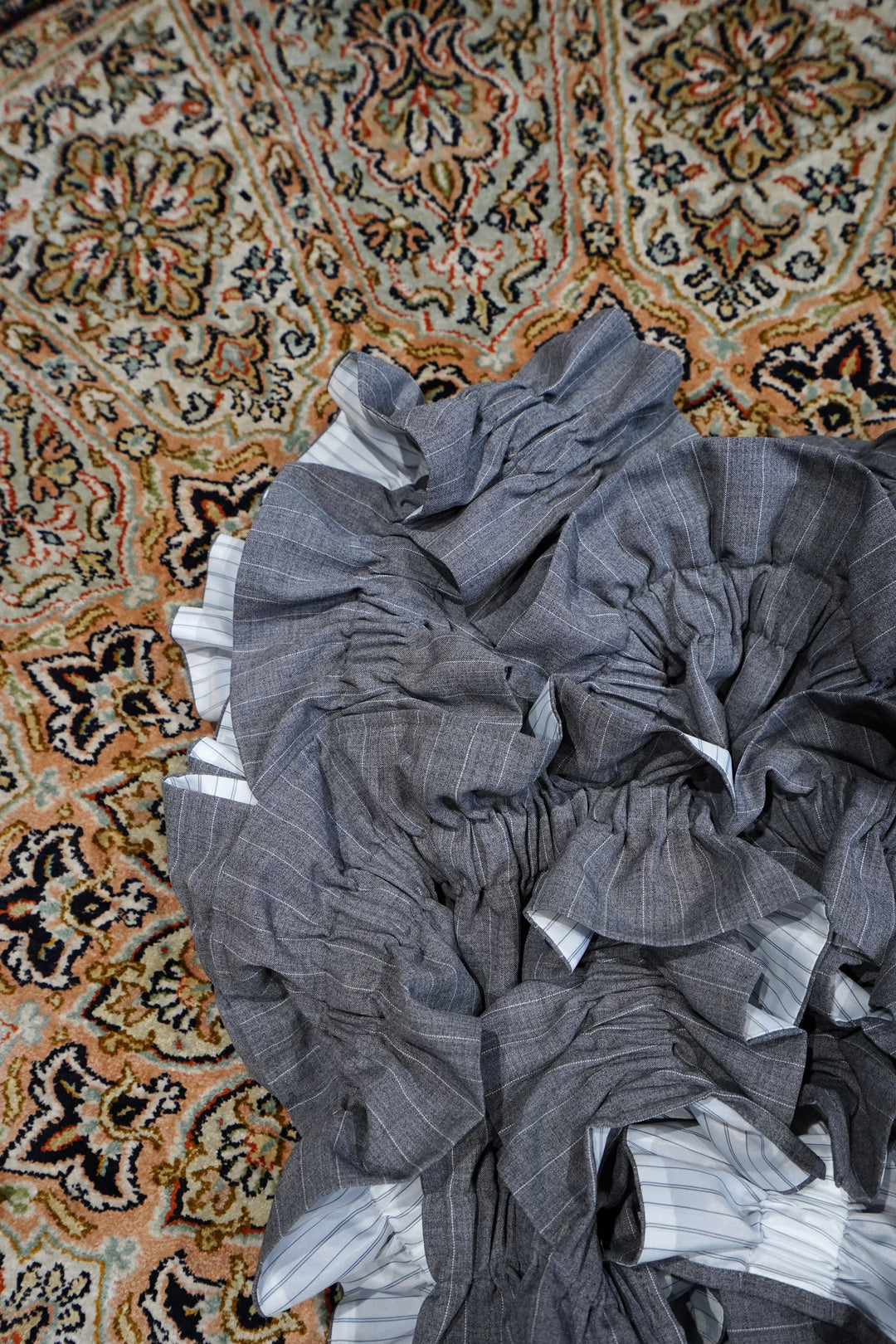 HOUGA(ホウガ)2025SSのjimmy frill vest(gray stripe)(ベスト)の通販