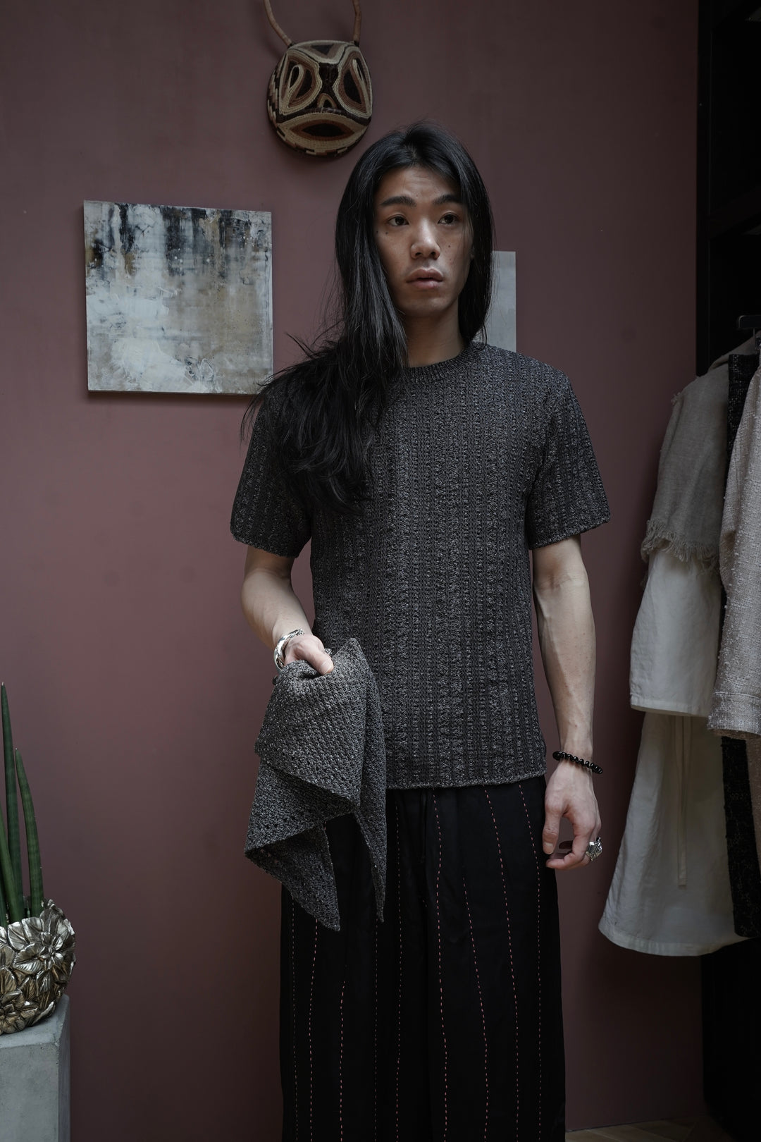 STEAF スティーフ ニット グローブ steaf STEAF(スティーフ)25SSのFISHERMAN KNIT(RUBBER CHARCOAL