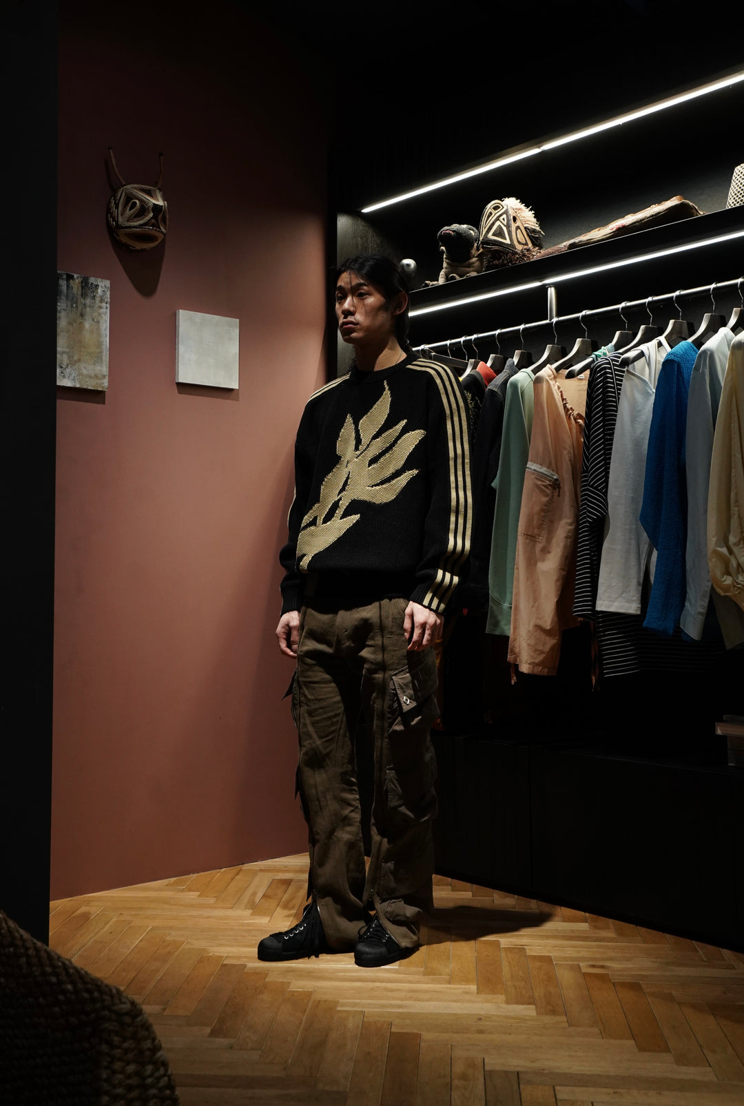  Song for the Mute ニット ブラック adiads(アディダス)のSong for the Mute STMT SFTM KNIT CREW (BLACK