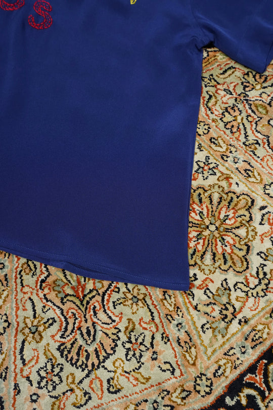 glass cypress シルクジャケット Blue Silk Jacket by Glass Cypress on Sale