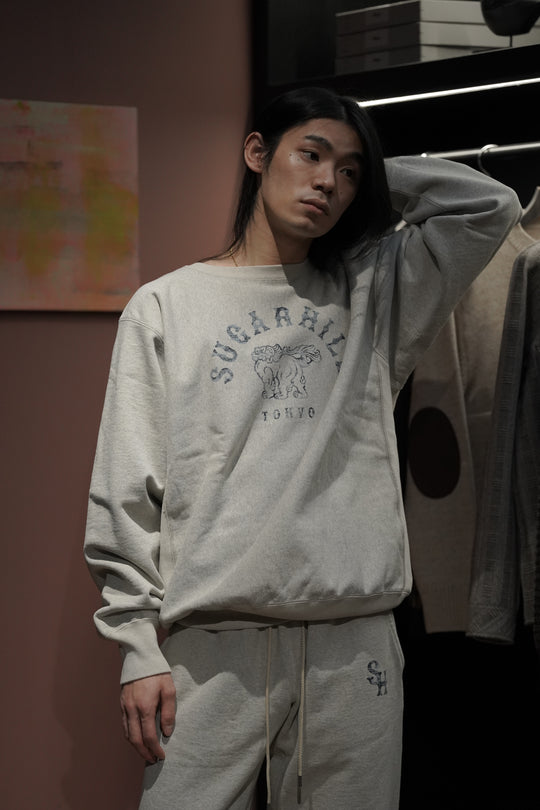 SUGARHILL(シュガーヒル)のLOGO PRINTED SWEATSHIRT(HEATHER GRAY