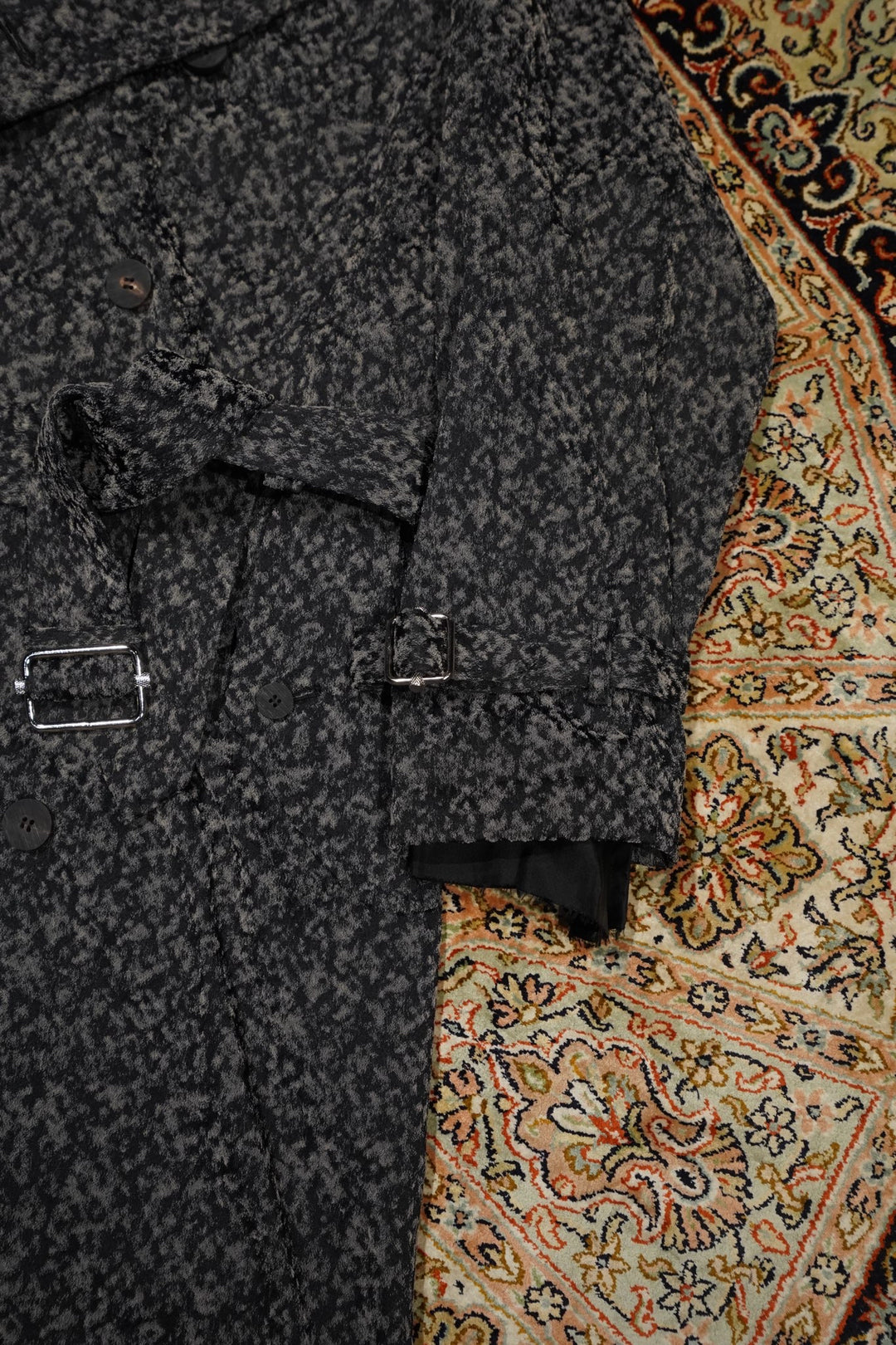SUGARHILL(シュガーヒル)のURETHANE JACQUARD TRENCH COAT(BLACK&WHITE