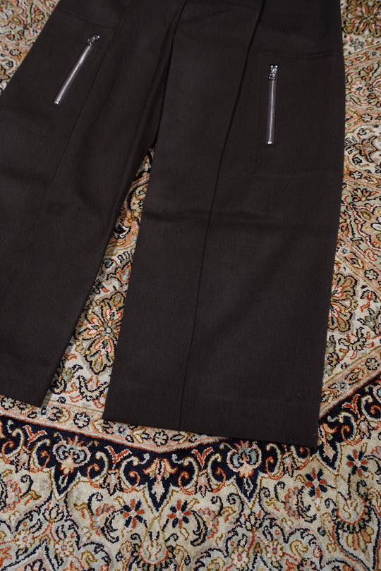 OMAR AFRIDI (Omar Afuridi) RiveTed Wide Cropped Trousers (Black