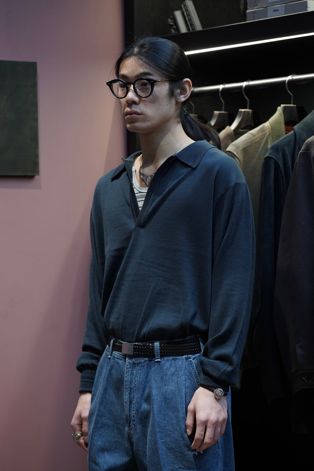 SUGARHILL(シュガーヒル)26SSのWOOL KNIT POLO(NAVY)(ニット)の通販